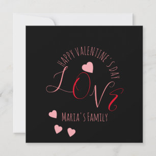 Carte La Saint-Valentin Amour Cœurs Rose Rouge Écriture