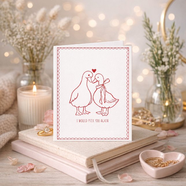 Carte La Saint-Valentin Amour d'oie Mari Sentimental (Créateur téléchargé)