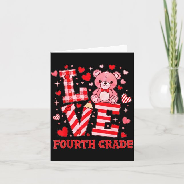 Carte La Saint-Valentin Amour Professeur de quatrième an (Devant)