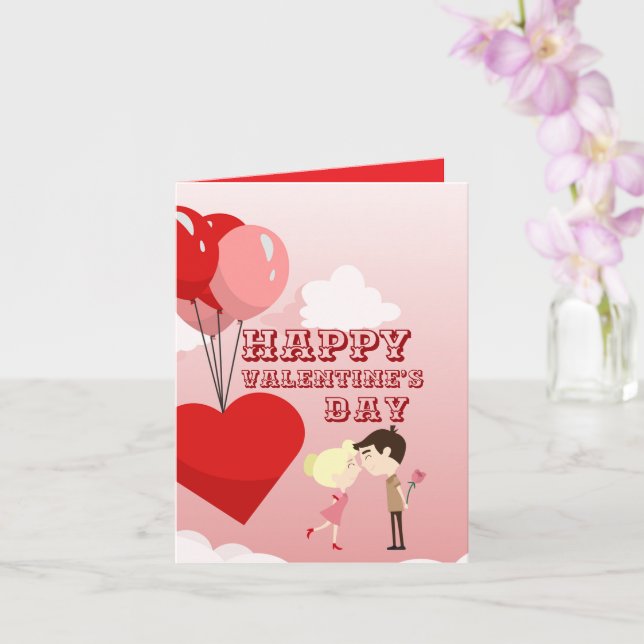 Carte La Saint-Valentin avec des ballons  (Orchidée)