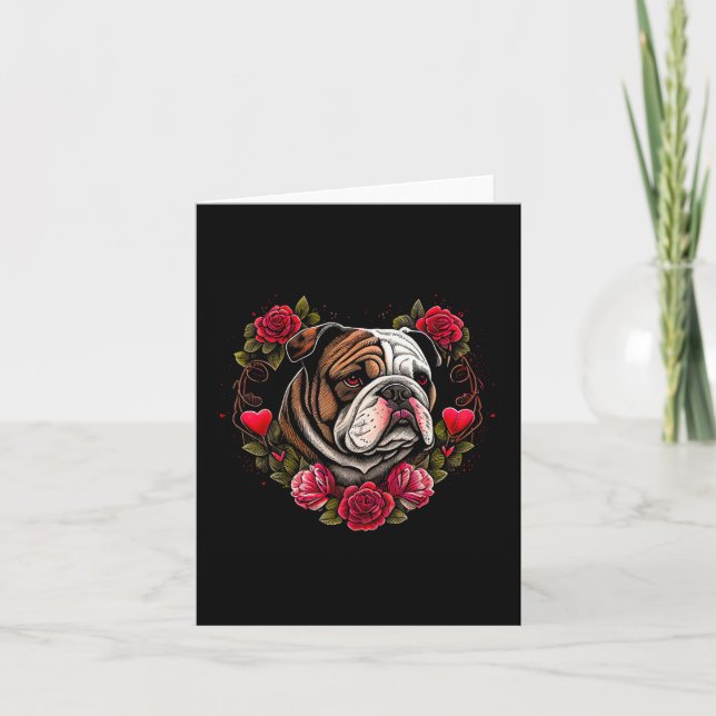 Carte La Saint-Valentin - Chien Bouledogue Anglais Saint (Devant)