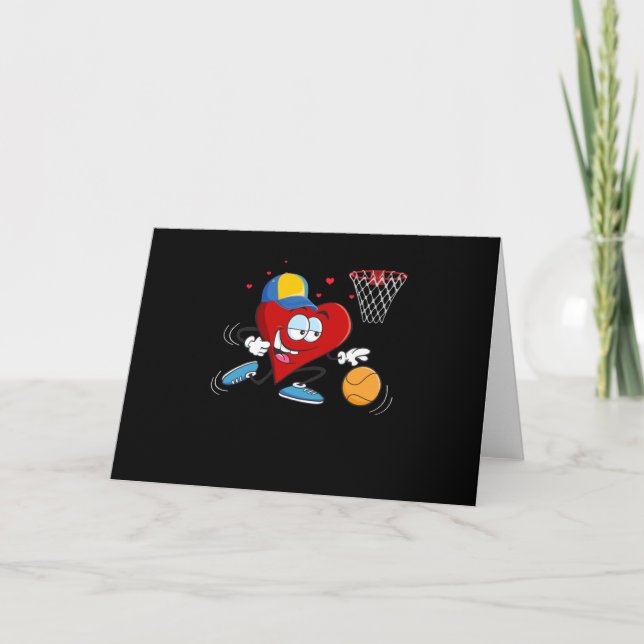 Carte La Saint-Valentin Cœur Basket-Ball de dunk (Devant)