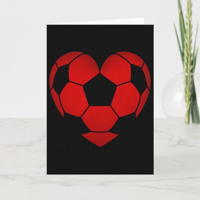 Carte La Saint-Valentin coeur de foot pour garçons fille (Devant)
