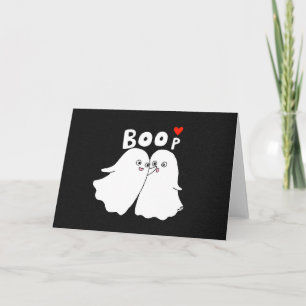 Carte La Saint-Valentin de Halloween Boo Cute Ghost Funn