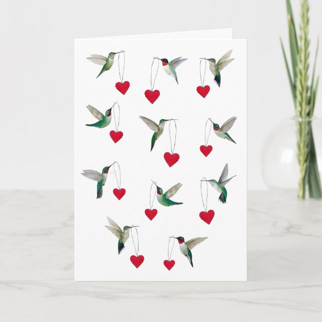 Carte La Saint-Valentin des colibris (Devant)