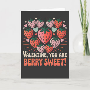 Carte La Saint-Valentin des enfants aux fraises sucrés