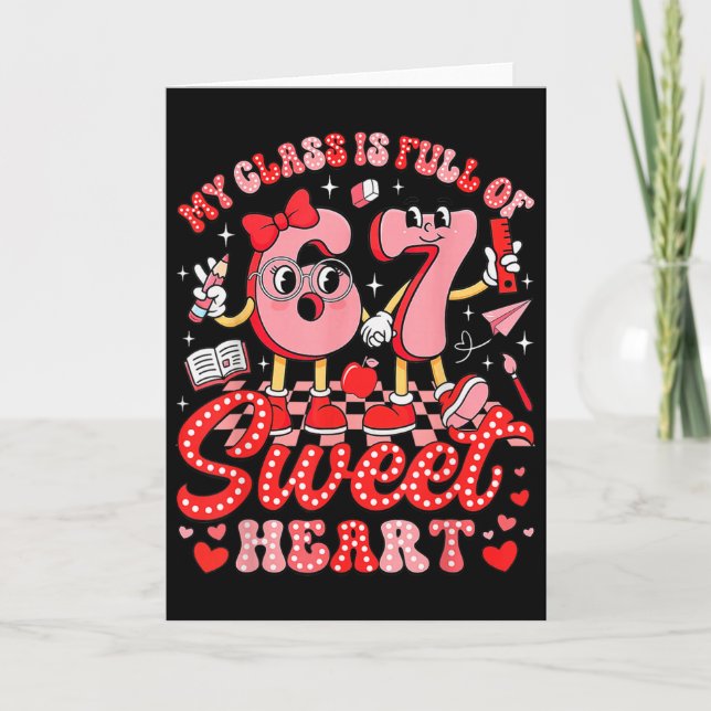 Carte La Saint-Valentin des enseignants Ma classe est pl (Devant)