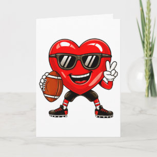 Carte La Saint-Valentin des garçons Cœur Joue au foot Ga