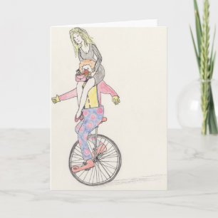 Carte La Saint-Valentin Drôle Clown Romance Dessin Animé