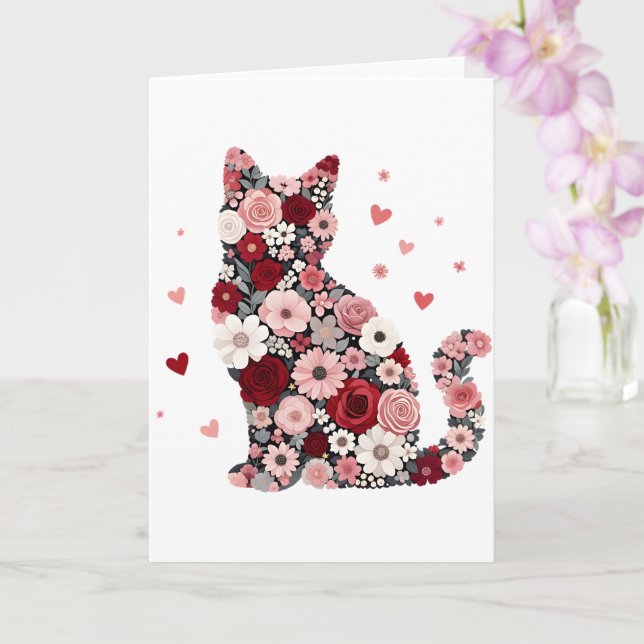 Carte La Saint-Valentin féline de Meowentine (Orchidée)