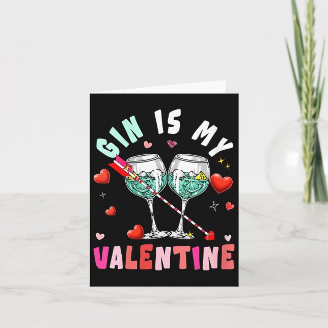 Carte La Saint-Valentin Gin Féminin Est Mon Cœur À Cœur  (Devant)