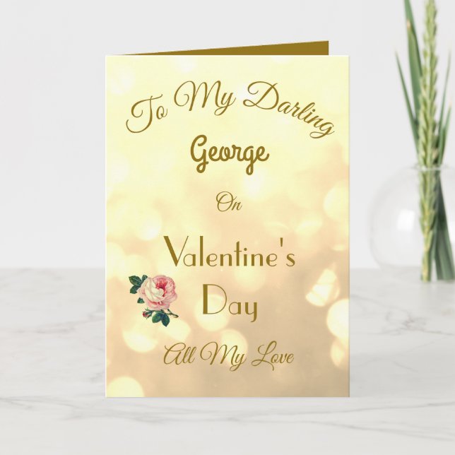 Carte La Saint-Valentin personnalisée de luxe (Devant)