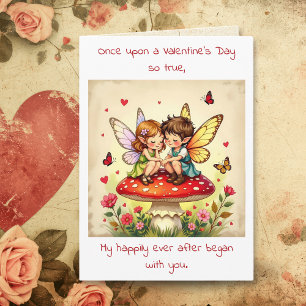 Carte La Saint-Valentin Poème de fée de cottage vintag