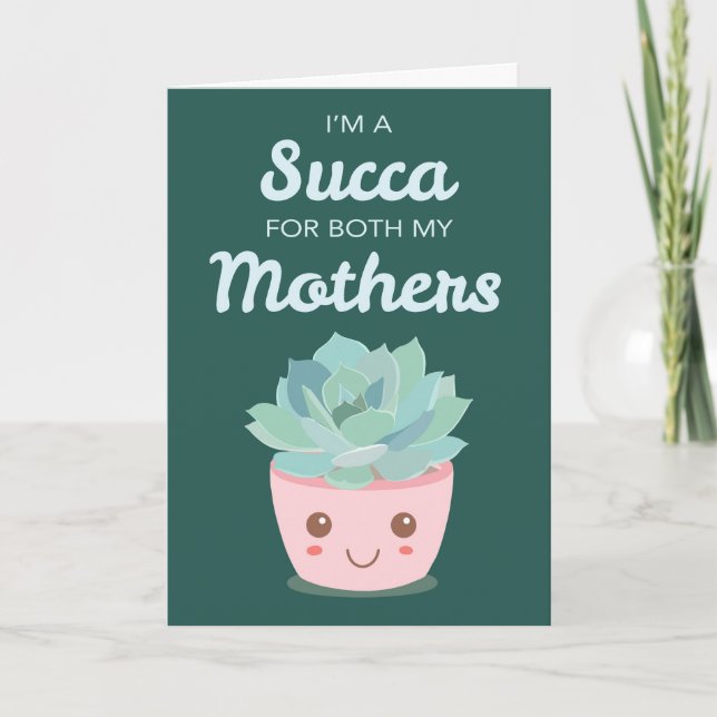 Carte La Saint-Valentin pour ma mère avec un succulent k (Devant)