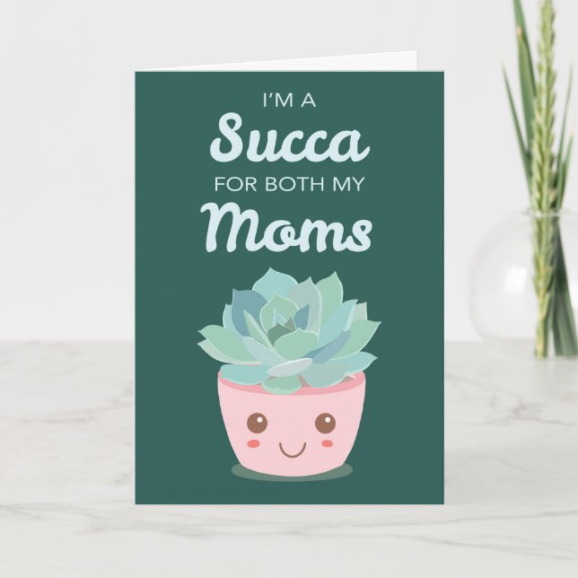 Carte La Saint-Valentin pour mes mamans avec une Succule (Devant)