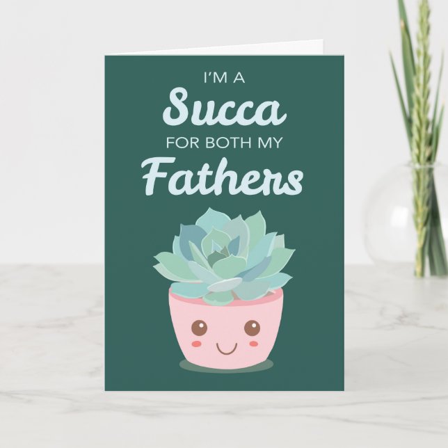 Carte La Saint-Valentin pour mon père avec une succulent (Devant)
