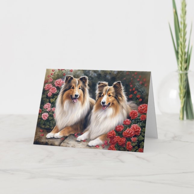 Carte La Saint-Valentin Sheltie (Devant)