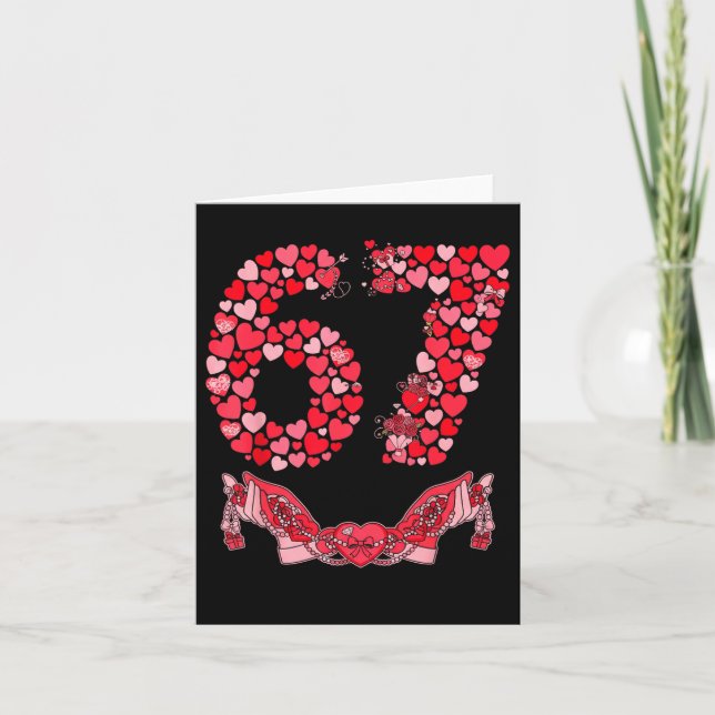 Carte La Saint-Valentin Six Sept 67 Meme Drôle 6 7 Valen (Devant)