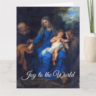 Carte La Sainte Famille Bébé Jésus Vœux de Noël