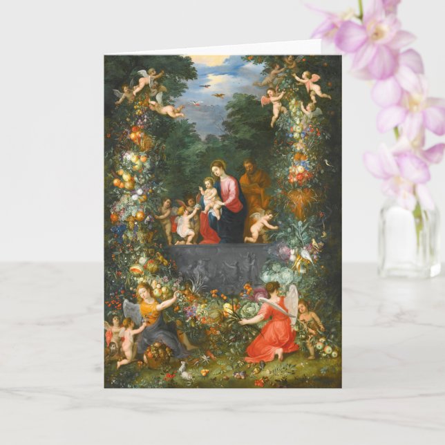 Carte La Sainte Famille, Jan Brueghel (Orchidée)