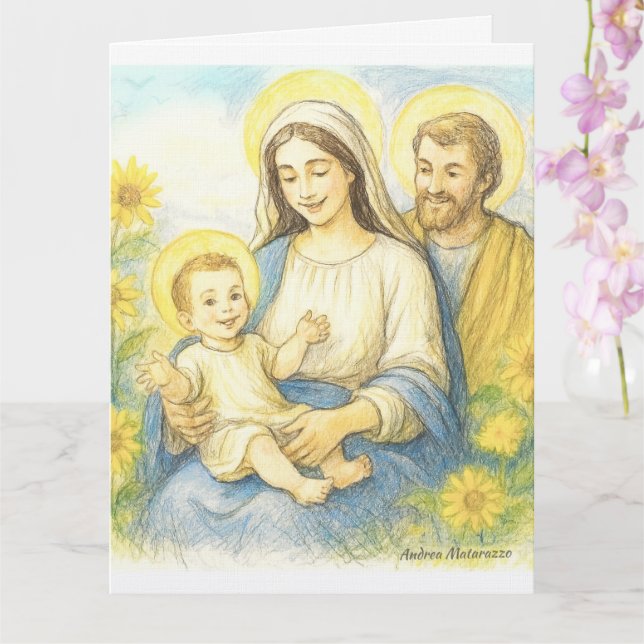 Carte La Sainte Famille - Nativité (Orchidée)