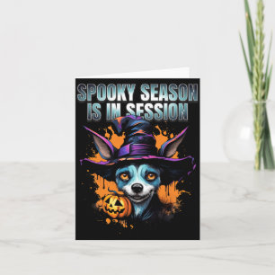 Carte La saison effrayante est en session Sorcière Chien