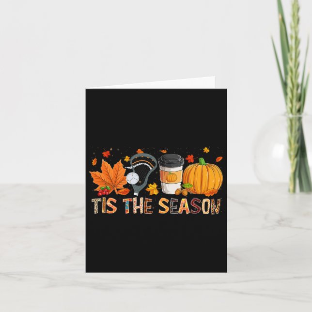Carte La saison Leopard Citrouille Lacrosse Halloween au (Devant)