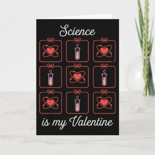 Carte La science est ma Saint-Valentin Chimie Atome Tube