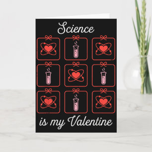 Carte La science est ma Saint-Valentin Chimie Atome Tube