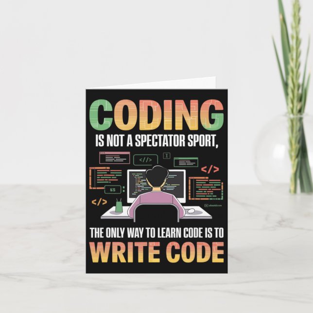 Carte La Seule Façon D'Apprendre Le Code Est De Le Coder (Devant)