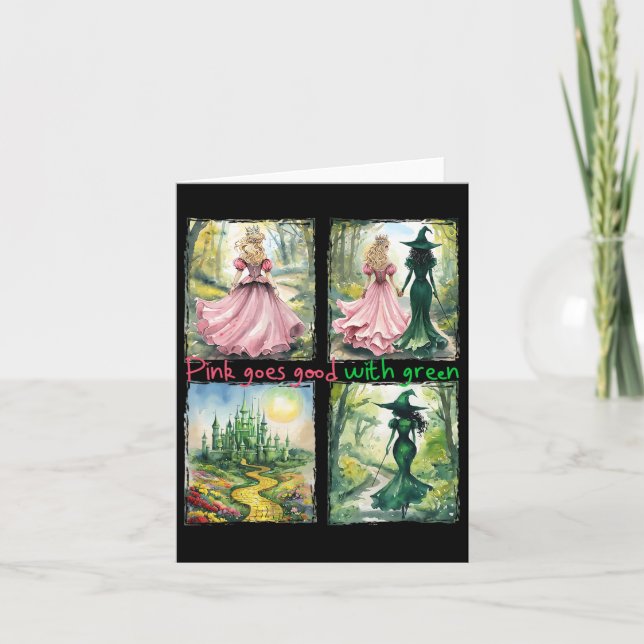 Carte La Sorcière Rose Va Bien Avec La Sorcière Hallowee (Devant)