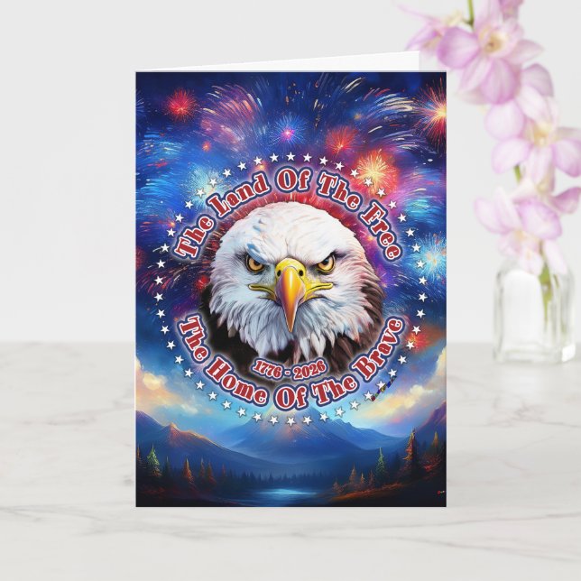 Carte La Terre Des Hommes Libres Feu D'artifice Aigle Br (Orchidée)