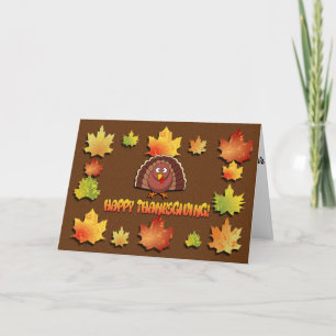 Carte La Turquie mignonne à Thanksgiving
