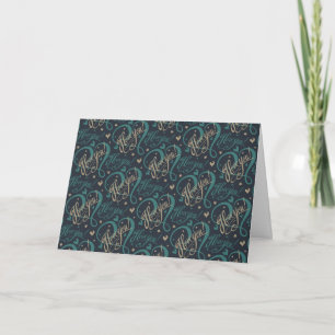 Carte La typographie Saint-Valentin Bleu Marron Je t'aim