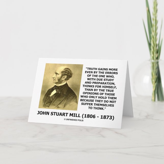 Carte La vérité de John Stuart Mill gagne plus pensent (Devant)