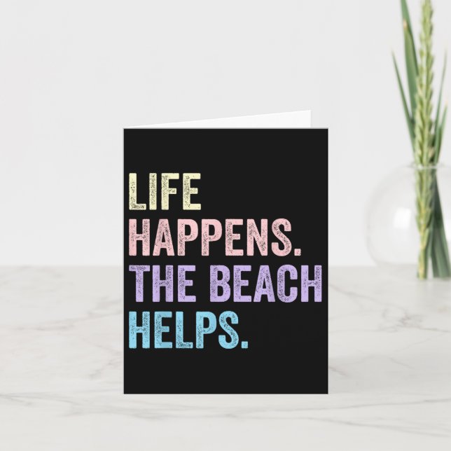 Carte La Vie Arrive La Plage Aide L'Humour Drôle À Dire (Devant)