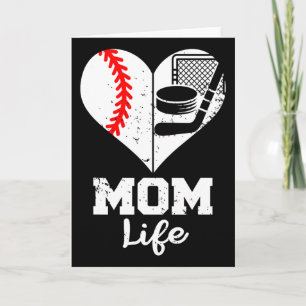 Carte La vie de maman cœur drôle vendre Maman de hockey