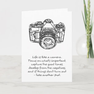 Carte La vie est comme une citation d'appareil photo, no