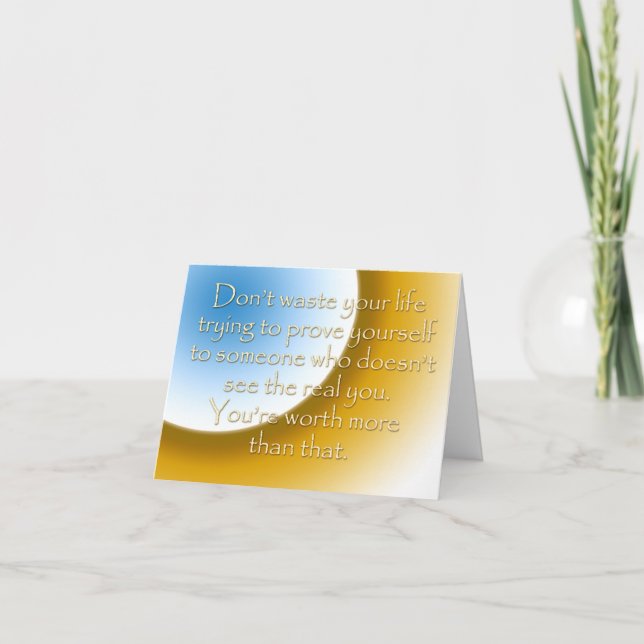 Carte La vie est courte (Cartes de notes encourageantes) (Devant)