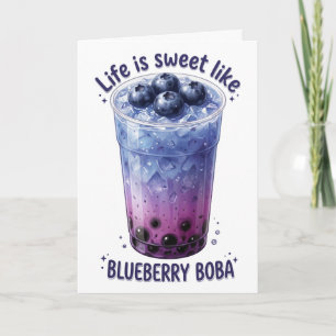 Carte La vie est douce comme le boba myrtille