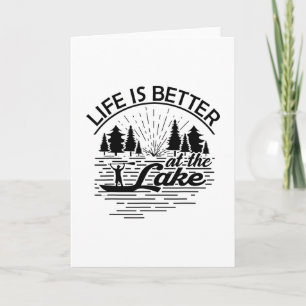Carte La vie est meilleure au lac drôle amateur de voile