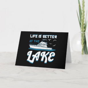 Carte La Vie Est Meilleure Au Lac - Pontoon Boat Cadeau