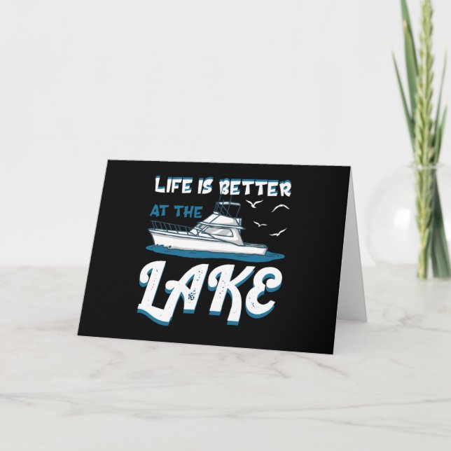 Carte La Vie Est Meilleure Au Lac - Pontoon Boat Cadeau (Devant)