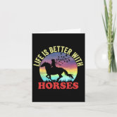 Carte Humour Cheval Zébré - Carte Vierge Intérieur, 15,5x15,5 Cm, Pour Anniversaire, Cadeau