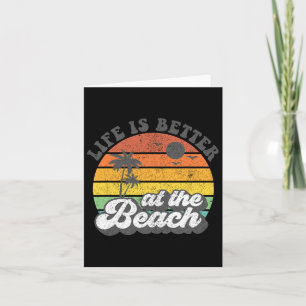 Carte La Vie Est Mieux À La Plage Rétro Vacances Été