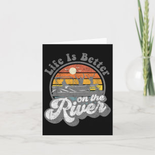 Carte La Vie Est Mieux À La Rivière Funny Pontoon Boat B