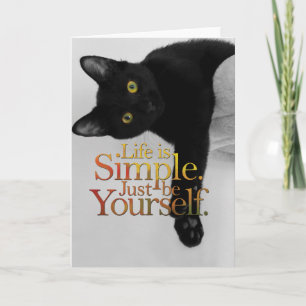 Carte La Vie Est Simple Être Vous-Même Chat Citation Ins