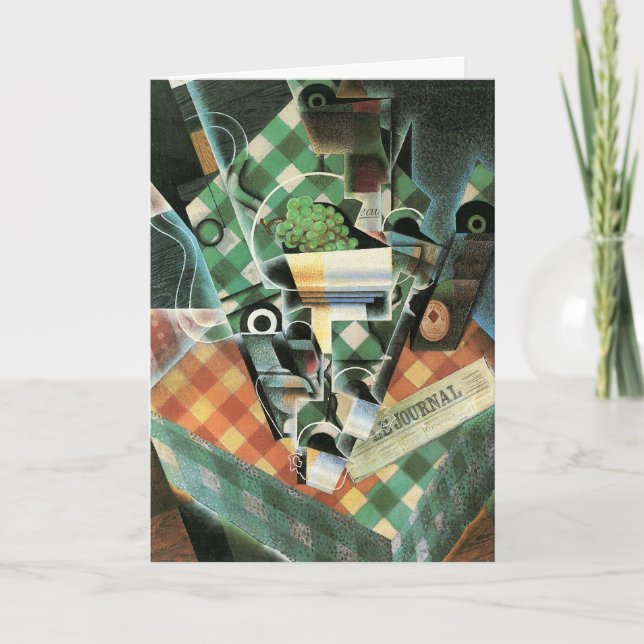 Carte La Vie morte avec nappes à carreaux par Juan Gris (Devant)