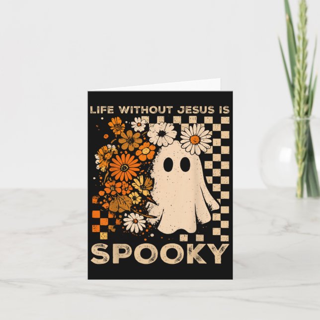 Carte La vie sans Jésus est Soky Floral Christian Hallow (Devant)