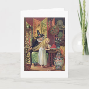 Carte La vieille sorcière peignant les cheveux de Gerda